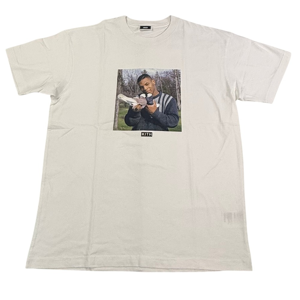Kith Mike Tyson Pigeon Tee White Graphic T-Shirt Mens Large KHM033157